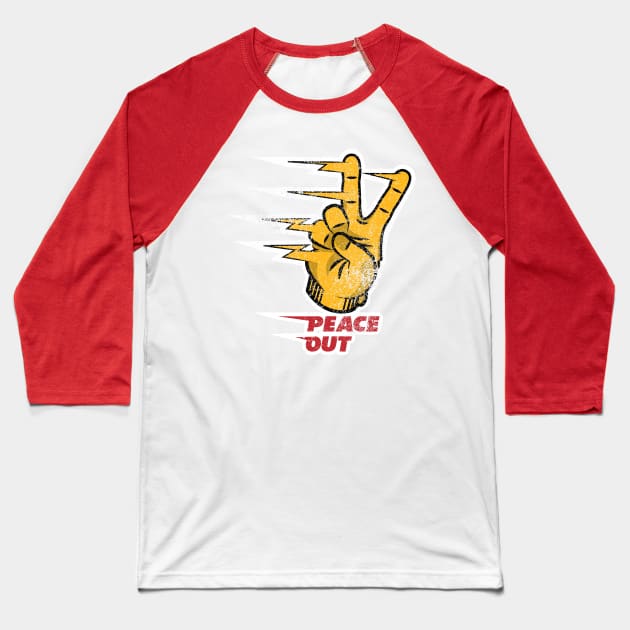 Peace Out - Gold Baseball T-Shirt by Samson_Co